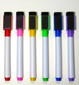 100 Assorted Color Dry Erase Low-Odor Markers with Cap-Mounted Eraser & Magnet - Picture 1 of 1