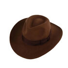Indiana Jones Fedora Kapelusz 100% wełniany filcowy kapelusz z szerokim paskiem