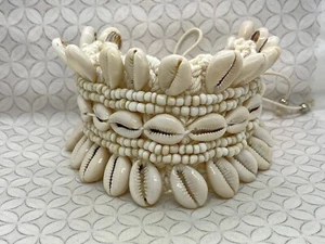 Free People Zacasha Cowrie Shell Ankle Cuff Bracelet Statement Beachy - Picture 1 of 11