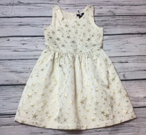 Gap Kids Girls 2XL / XXL (13-14) Cream White & Gold Star Dress NWT - Picture 1 of 5