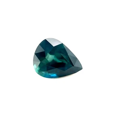 1.73ct GIA CERTIFIED Untreated Teal Sapphire Green Blue Pear Teardrop 7.9x6.3mm - Image 1 of 4