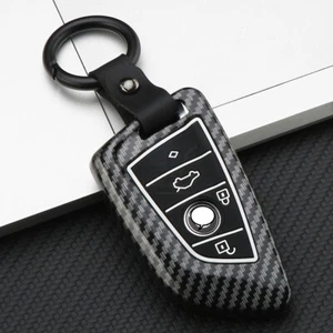 Fit BMW X1 X3 X5 X4 X6 X7 4 Button Carbon Fiber Remote Key Fob ABS Case Cover - Picture 1 of 12