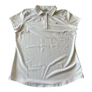 Vineyard Vines Women's Size M Mesh White Pique Performance Polo Shirt Whale - Picture 1 of 5