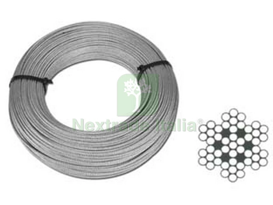 1PZ FUNE METALLICA IN ACCIAIO INOX IN ROTOLINI Ø MM.6 ROTOLI DA MT.10: - Immagine 1 di 1