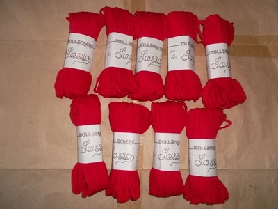 NEU 9 Knäule Garn Wolle Bändchengarn Wollschere Lasso Baumwolle Farbe 27 rot - Bild 1 von 4