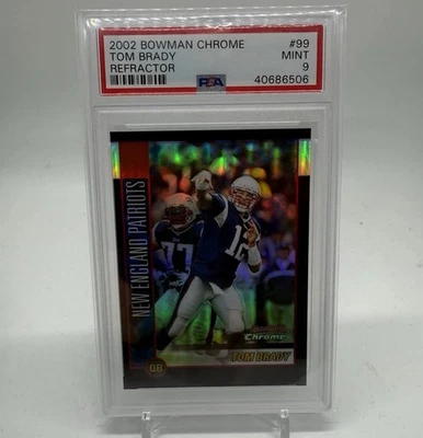 2002 Bowman Chrome Black TOM BRADY #99 Refractor /500 PSA 9 Mint Patriots - Image 1 of 2
