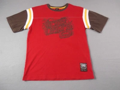 Camisa Ecko Unltd Para Hombres Mediana Roja Marrón Gráfica Camiseta Ropa de Calle Atlética Algodón Foto 1 de 4