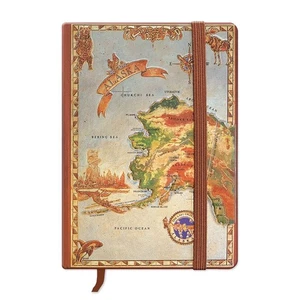 Alaska Foil Notebook with Elastic Band, Last Frontier Map- Large - Picture 1 of 2
