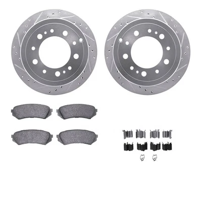 For Toyota Land Cruiser 98-07 Brake Kit eLINE Series Drilled & Slotted Rear - Image 1 of 4