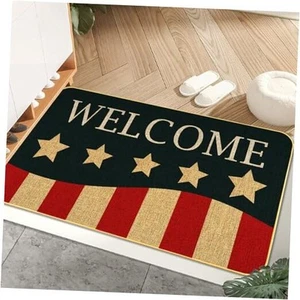 Patriotic Door Mat 4th of July Doormat Independence Day American Red and Blue - Picture 1 of 8