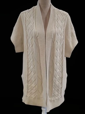 LL Bean Signature Cableknit Chunky Large Heavyweight Cardigan Sweater Fisherman - Image 1 of 4