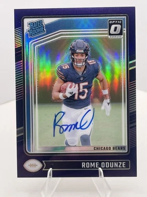 2024 Donruss Optic Rome Odunze #33/35 Purple Prizms Rated Rookie Auto Bears - Image 1 of 2