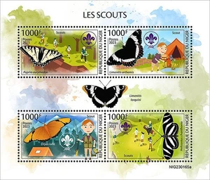 SCOUTS & BUTTERFLIES Butterfly Insects MNH 4v-Stamp Sheet #907 (2023 Niger) - Picture 1 of 1