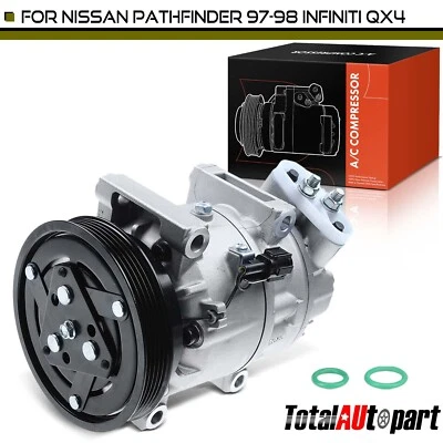 Compresor de aire acondicionado con embrague para Infiniti QX4 1997-1998 Nissan Pathfinder 1996-1998 Foto 1 de 4