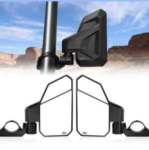 Kemimoto UTV 1.6"-1.875" Adjustable Rear View Side Mirror SKU: B0106-03501BK - Picture 1 of 8