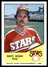 1984 Cramer Las Vegas Stars Minor League Marty Decker (A) Las Vegas Stars #226