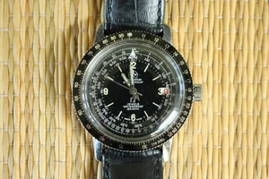 CHOICE VINTAGE OLLECH & WAJS MILITARY HAND WIND FLIEGER CHRONOGRAPH WATCH + BOX - Picture 1 of 19
