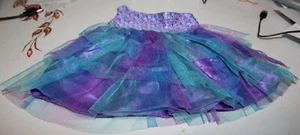 Vestido Build a Bear Workshop púrpura azul rosa lentejuelas tul ropa de un hombro - Imagen 1 de 4