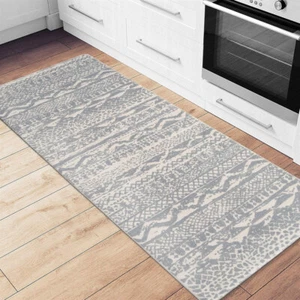 Rugshop Kitchen Mats Distressed Boho Anti-Fatigue Standing Bath Mat Gray 18"x47" - Picture 1 of 10