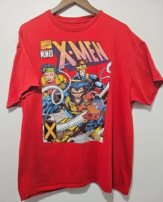 Marvel X-Men Men's XL Omega Red Wolverine Comic Book Cover Design T-Shirt NWT Foto 1 de 4
