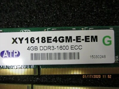 ATP - XY1618E4GM-E-EM - 4GB DDR3 1600mhz PC3-12800 ECC Server RAM - Image 1 of 4