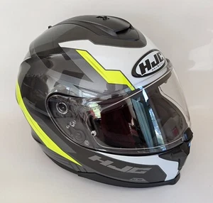 HJC C70 Silon Full Face Motorcycle Helmet - Black/White/Neon Yellow Size XL - Picture 1 of 18