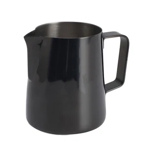 (380ml Black Glossy)Frothing Cup 304 Stainless Steel Large Capacity Milk US - Picture 1 of 22