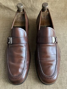 Salvatore Ferragamo Herren Braun Leder Slipper Halbschuhe Größe UK 9,5 || US ... - Bild 1 von 12