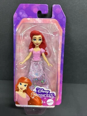 Mattel Disney Princesa Muñeca Pequeña 4 Pulgadas ARIEL Animado Rosa Vestido 2024 Nuevo en Paquete Foto 1 de 4