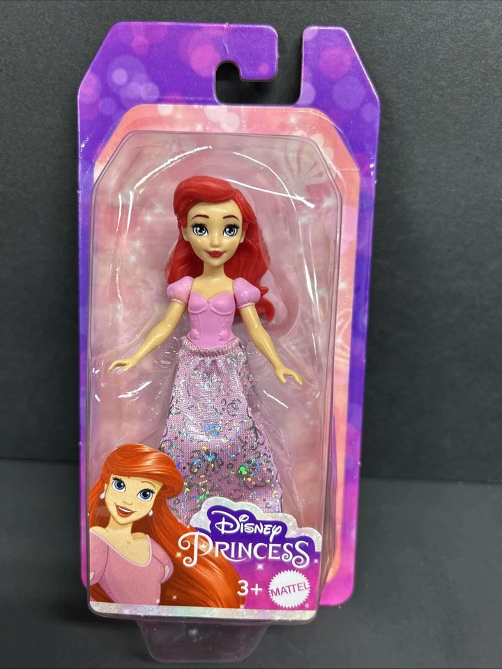Mattel Disney Princess Small 3.5” Doll Ariel Little Mermaid Pink Cloth Skirt