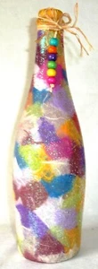DIY ★ Leuchtflasche ★ beleuchtete Flasche ★ MOSAIK ★ bunt ★ 29cm ★ - Picture 1 of 1