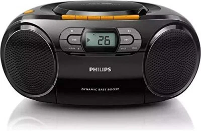 PHILIPS CD Player Cassette Player Stereo Portable Boombox USB FM Radio MP3 Tape - Image 1 of 4