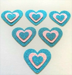 SPARKLY CARD HEARTS CARD EMBELLISHMENTS DECORATIONS SCRAPBOOKING CARD MAKING 25