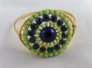 Alex and Ani " VINTAGE BRACELET " Emerald and Lime Green Stones SG - Picture 1 of 3