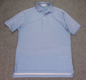 Peter Millar Summer Comfort Shirt Mens Medium Blue Geometric Hexagon Golf Logo - Picture 1 of 16