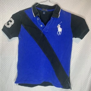 Blue and Black Ralph Lauren Polo Shirt For Kids Size 7 - Picture 1 of 5