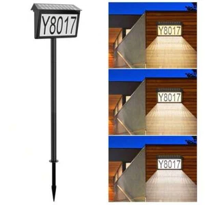 Solar Address Sign Yard Lighting Door Number Waterproof Lighting - Limited - Picture 1 of 8