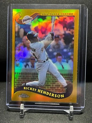 Rickey Henderson 2002 Topps Chrome Gold Refractor #165 HOF - Image 1 of 2
