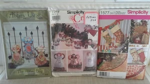 Lot of 3  Assorted  Craft Simplicity Abbey Lane Sewing Patterns Christmas UNCUT  - Picture 1 of 8