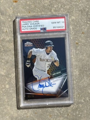 SIGNED Larry Walker 2021 Topps Chrome Black Refractor 3/25 PSA GEM MT 10 AUTO  - Изображение 1 из 4