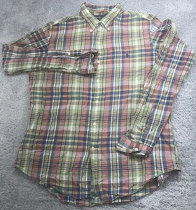 Ralph Lauren Uomo Taglia Large Multicolore Plaid Bottoni Vestibilità Personalizzata - Foto 1 di 8