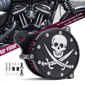 CNC Air Cleaner Intake Filter Kit For Harley Sportster XL 1200 883 48 72 1988-Up - Picture 1 of 14