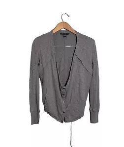 Chaqueta de algodón Armani Exchange para mujer pequeña con cordón cintura recortada espalda gris - Imagen 1 de 8