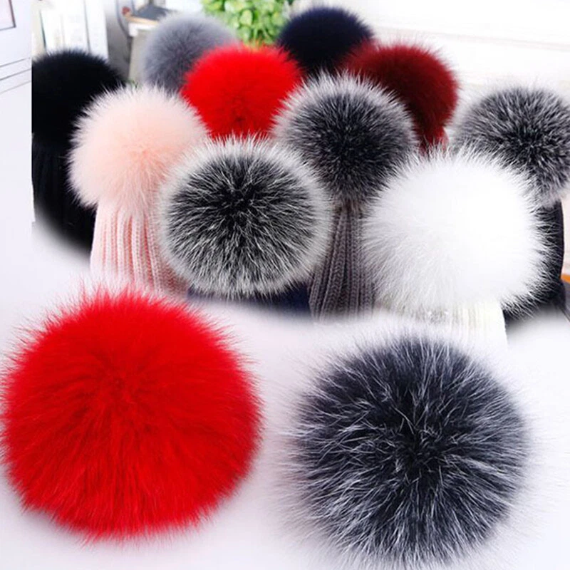 1x Fluffy Faux Fur Pom Pom DIY for Hat Scarf Handbag Key Chain DIY Accessories