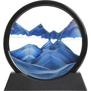 Imagen de arte de arena en movimiento Reloj de arena redondo 3D - Picture 1 of 7