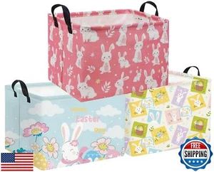 HIYAGON Rectangular Easter Basket Easter Gift Basket Kids Storage Basket Kids - Picture 1 of 5