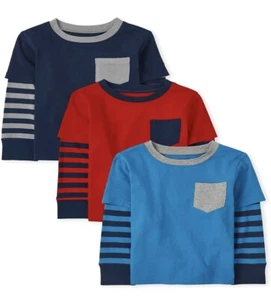 The Children's Place Boys Striped Top 3 Pack, Size 4T Long sleeve Shirts - Picture 1 of 7