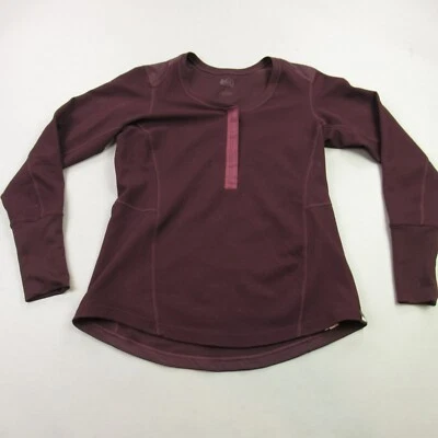 Camiseta REI Feminina Grande Manga Longa Gola Redonda Pulôver Leve Borgonha - Imagem 1 de 4