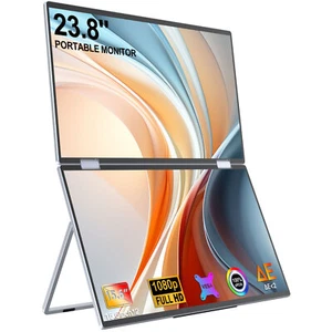 UPERFECT 15.6" Folding Portable Monitor 1920x1080 Dual Laptop Screen Extender - Picture 1 of 9