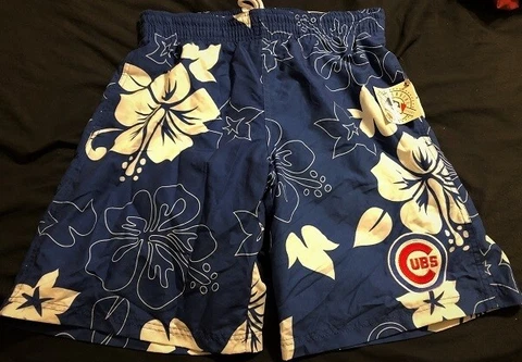 Chicago Cubs Bathing Swim Suit Adult Small Trunks Shorts Hawaiian Style MLB Cover